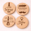 dessous de verre en bois rond personnalise alcool