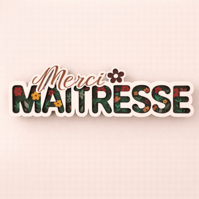 mot en relief merci maitresse bois