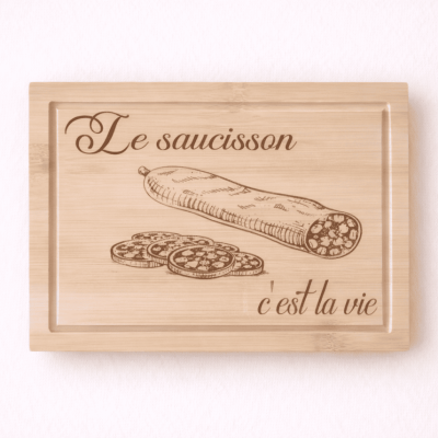 planche apero en bois saucisson