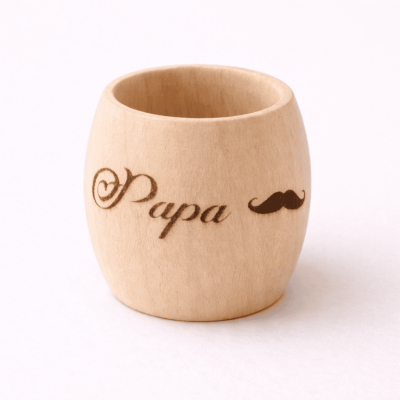 rond de serviette en bois personnalisé papa