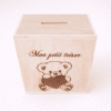 tirelire en bois personnalisee ourson